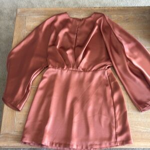 Alder Rust Long Sleeve Mini Dress NEW WITH TAGS